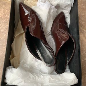 Tibi Burgundy Leather Mules
